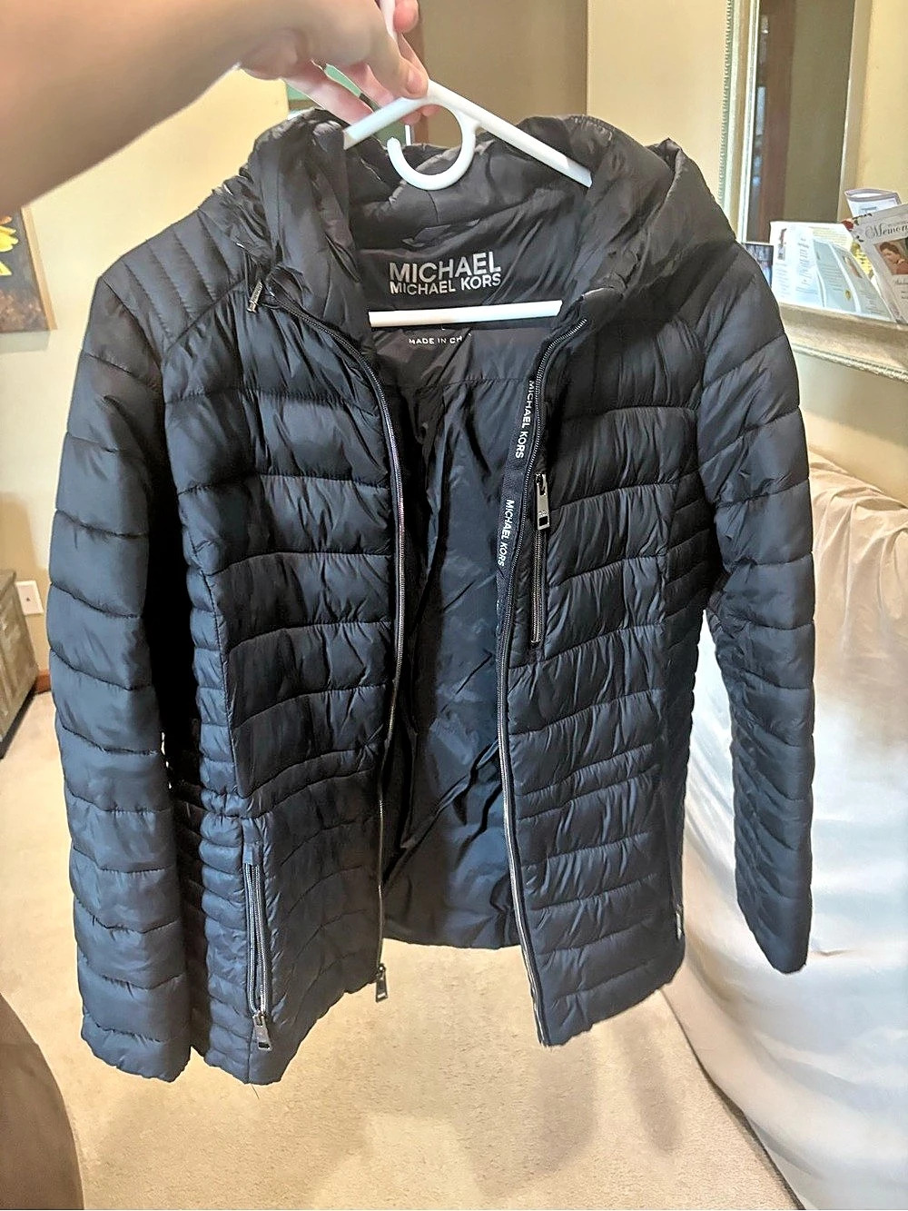 Michael Kors Packable Puffer Jacket in Black Like New